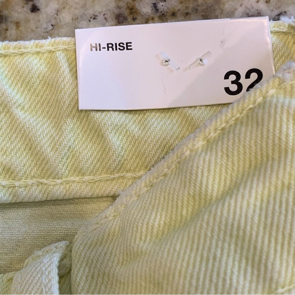 Zara Women's Yellow Denim Shorts High Rise Size 0 - Picture 7 of 12